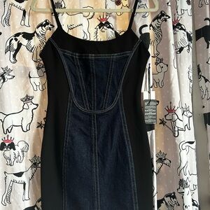 Forever 21 Black and Blue Denim Dress